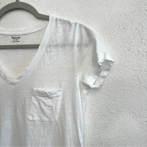 Madewell Whisper Cotton V-Neck Pocket Tee Optic White Size XS - Picture 7 of 9